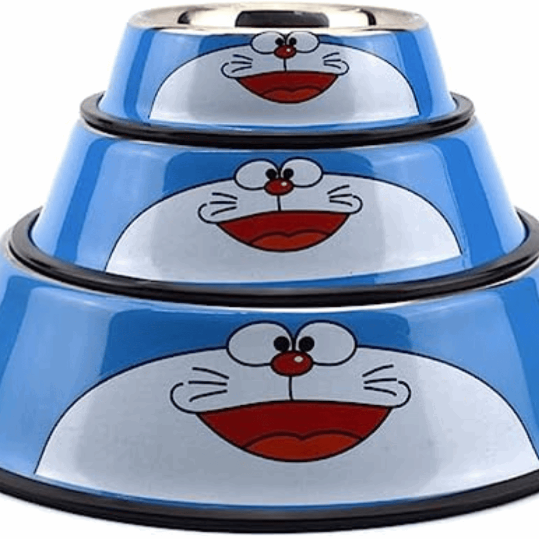 Doraemon Pet Food Bowl Durable Dog Cat Dish