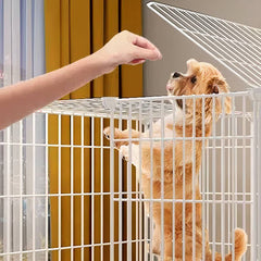 White Dog Playpen with Double Door Access