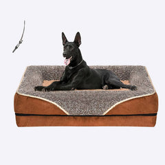 Elegant Brown and Beige Dog Sofa Pet Couch Bed