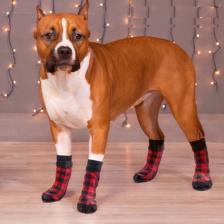 Non slip dog socks with grippy soles for slippery floors