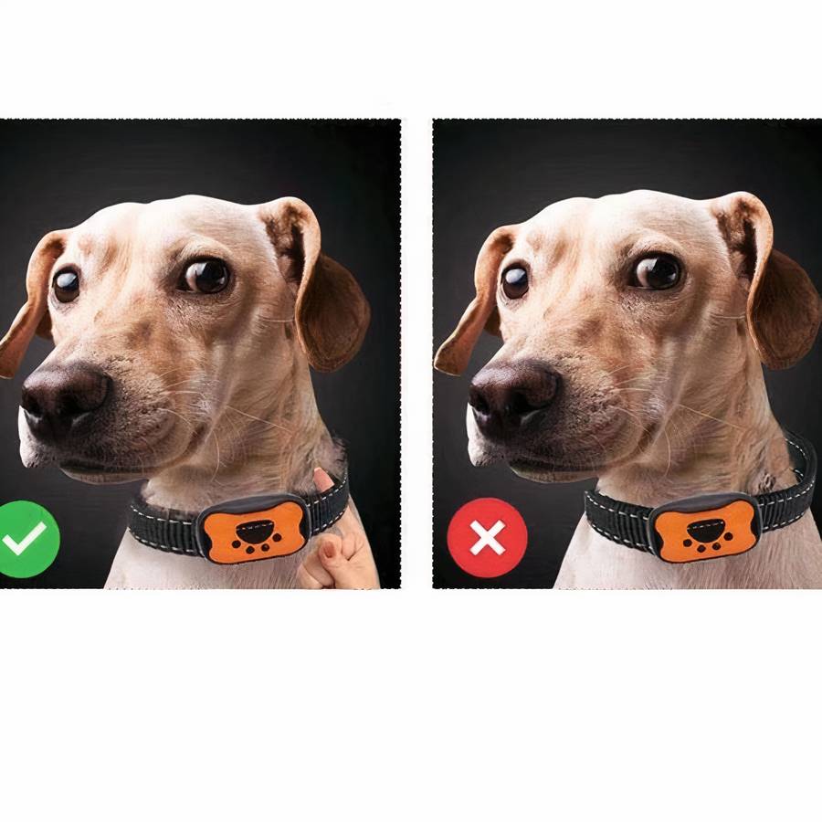 Dog Paw Pattern Anti Bark Collar Humane Bark Control Training Collar