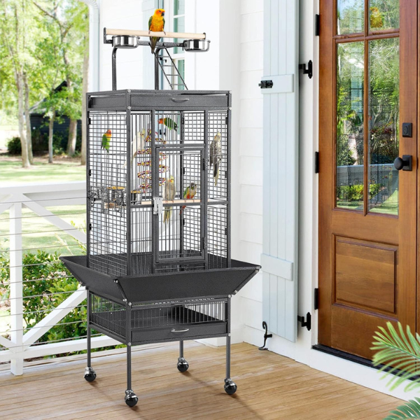Bird Cage Aviary - 18in W x 14in D x 39in H Large Indoor Outdoor Birdcage