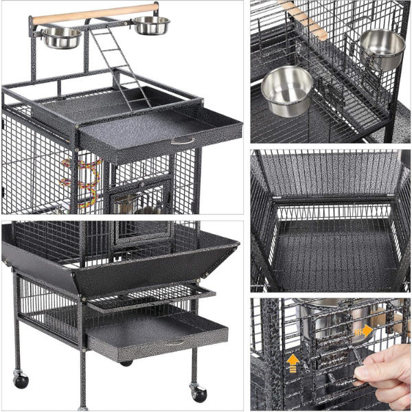 Bird Cage Aviary - 18in W x 14in D x 39in H Large Indoor Outdoor Birdcage
