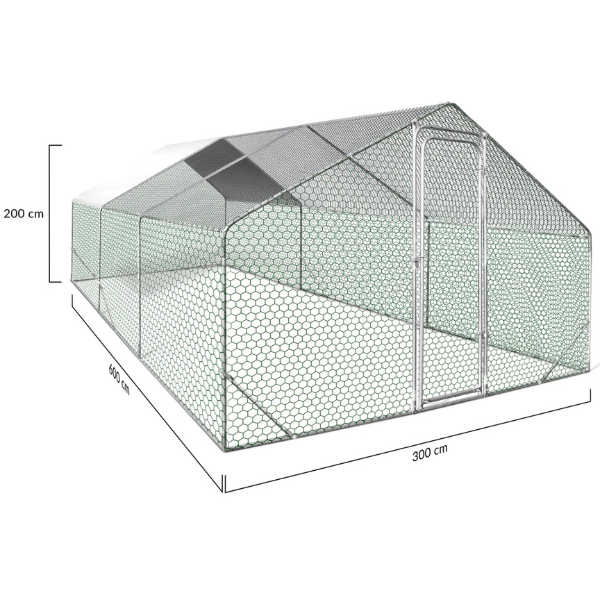 18 sq ft Chicken Coop Run 6x3 ft Galvanized Steel Poultry Pen Enclosure