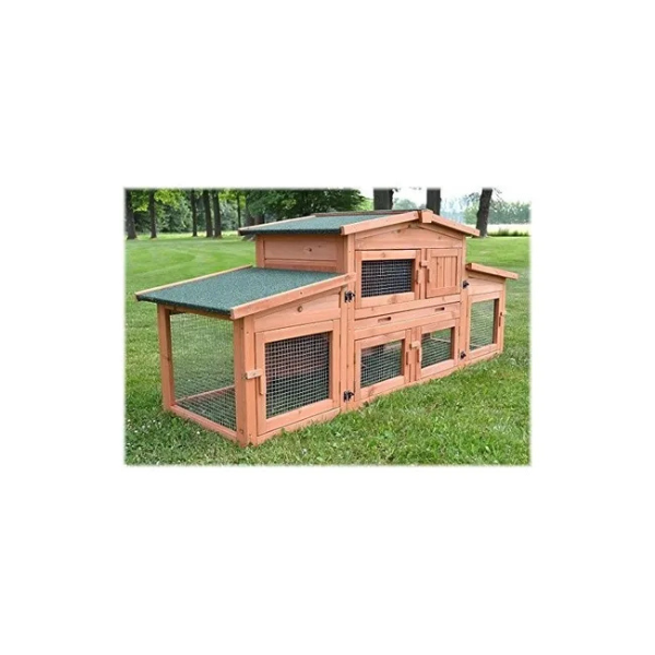 Outdoor Rabbit Hutch Cage 185x51x75cm Large Small Pet Bunny Enclosure