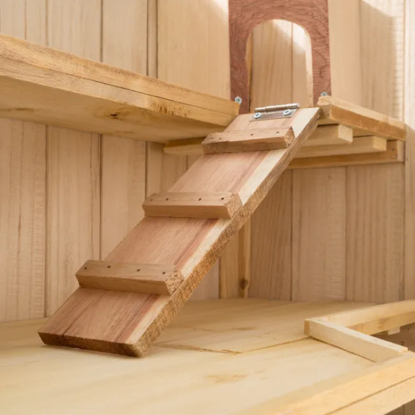 Wooden Small Animal Cage with Wire Mesh Roof and Opening Top
