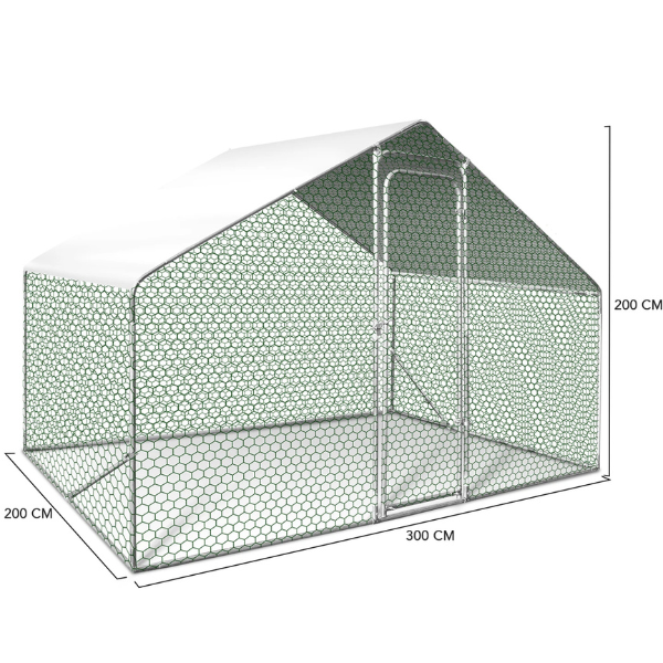 6ft x 10ft Chicken Coop Run 65 sqft Galvanized Steel Wire Mesh Enclosure
