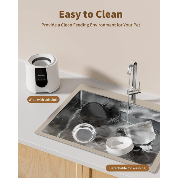 Smart Automatic Cat Feeder Connected WiFi Pet Food Dispenser for Cats