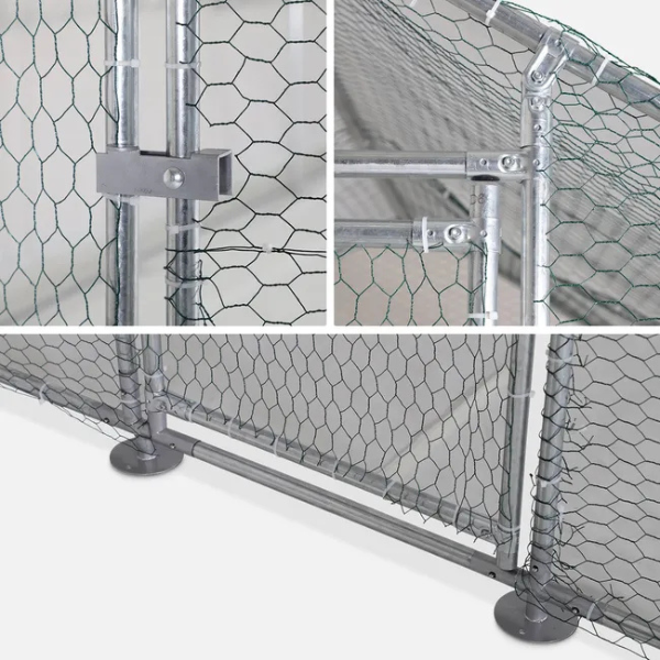 12 sq ft Chicken Coop Run 4x3 ft Galvanized Steel Wire Mesh Pen Enclosure