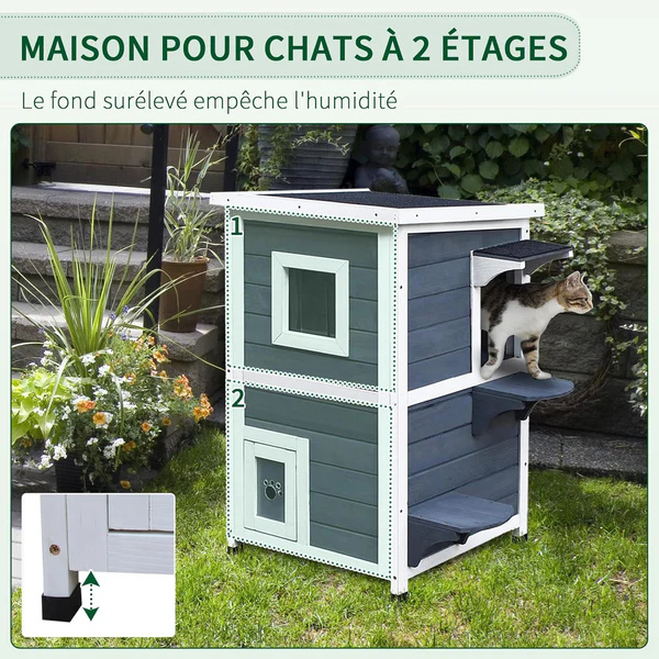 Weatherproof Outdoor Cat House Durable Pet Shelter for Cats