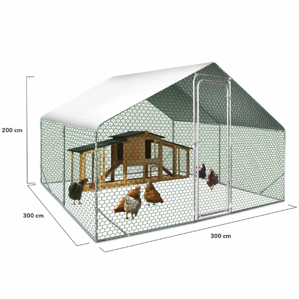 Chicken Coop Run 97 Sq Ft 3x3 Ft Galvanized Steel Wire Enclosure