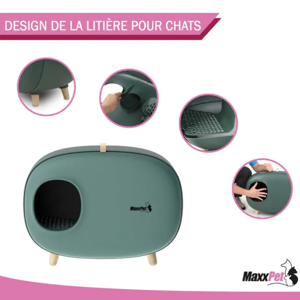 60x38x45 cm Cat Litter Box Enclosed Covered Cat Toilet House Pet Litter Pan