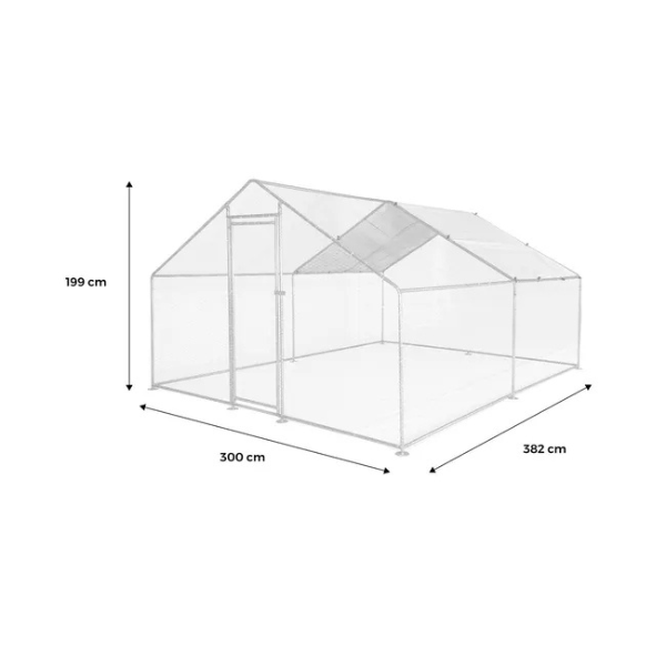 12 sq ft Chicken Coop Run 4x3 ft Galvanized Steel Wire Mesh Pen Enclosure