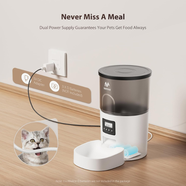 Programmable Cat Food Dispenser Automatic Dry Food Feeder for Cats