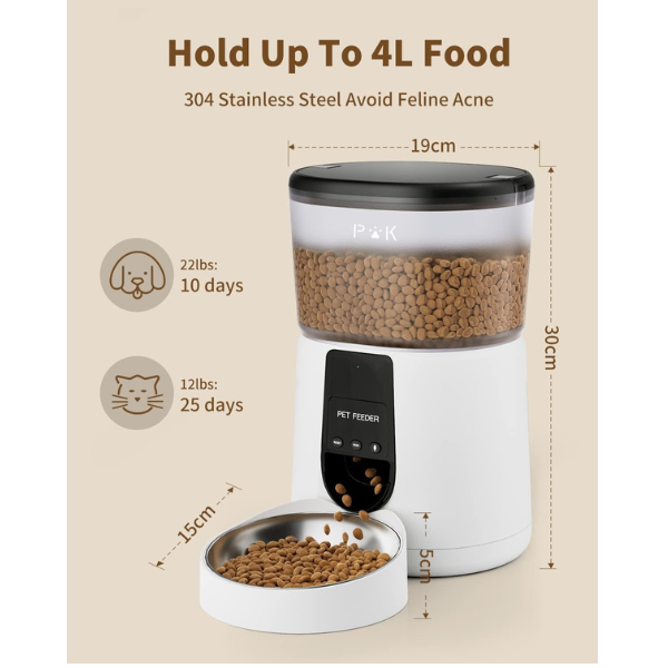 Smart Automatic Cat Feeder Connected WiFi Pet Food Dispenser for Cats