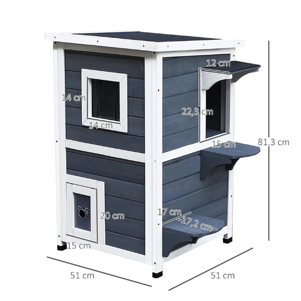 Weatherproof Outdoor Cat House Durable Pet Shelter for Cats