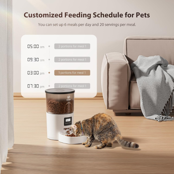Programmable Cat Food Dispenser Automatic Dry Food Feeder for Cats
