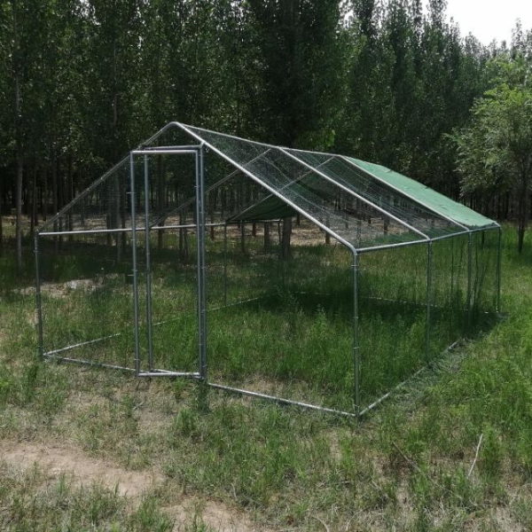 Chicken Coop - 24 Sq Ft Chicken Run Enclosure Galvanized Steel