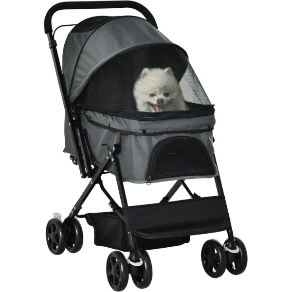 Dog Stroller with 4 Swivel Wheels Pet Jogger for Small Dogs Mobile Puppy Carrier