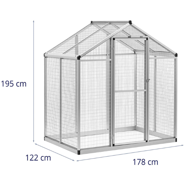 XXL Aluminum Bird Aviary 48 x 70 x 77 Inches with 63 x 24 Inch Door