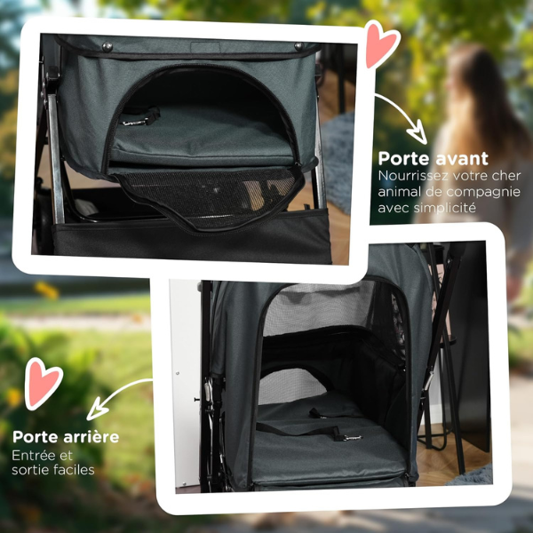 Dog Stroller with 4 Swivel Wheels Pet Jogger for Small Dogs Mobile Puppy Carrier
