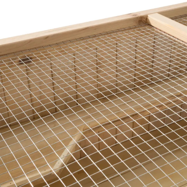 Wooden Small Animal Cage with Wire Mesh Roof and Opening Top