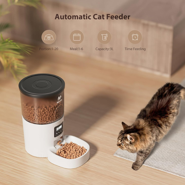 Programmable Cat Food Dispenser Automatic Dry Food Feeder for Cats