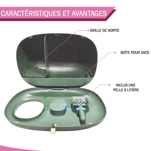 60x38x45 cm Cat Litter Box Enclosed Covered Cat Toilet House Pet Litter Pan