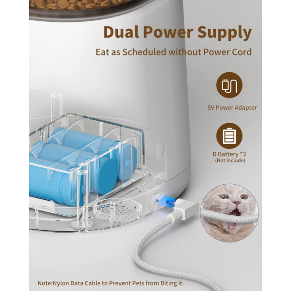Smart Automatic Cat Feeder Connected WiFi Pet Food Dispenser for Cats