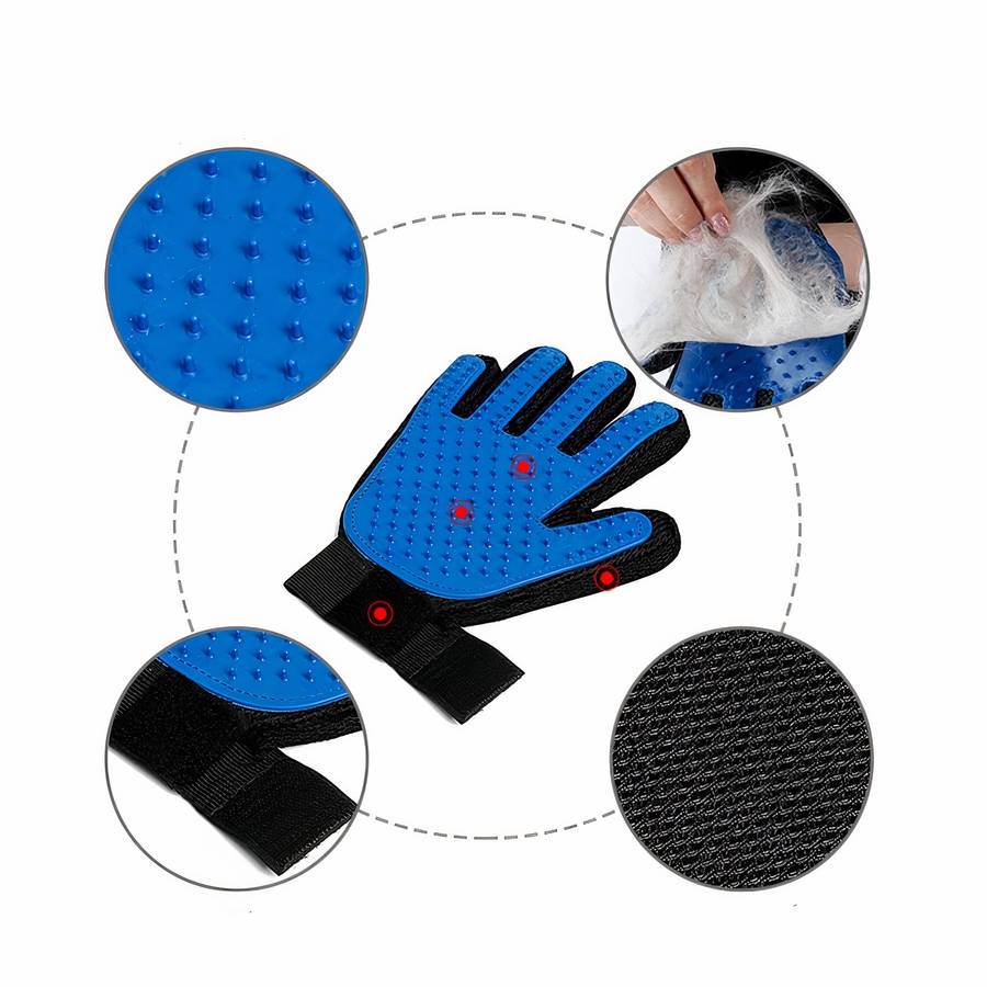 Dog Grooming and Massage Glove Soft Deshedding Brush Pet Hair Remover
