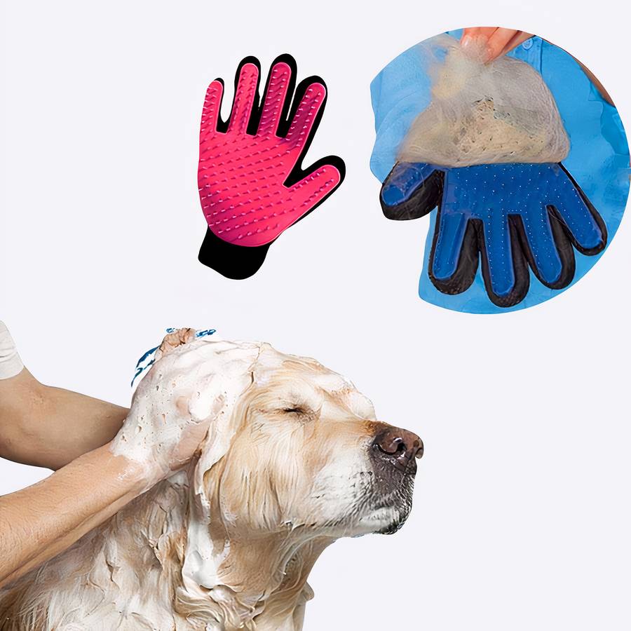 Dog Grooming and Massage Glove Soft Deshedding Brush Pet Hair Remover