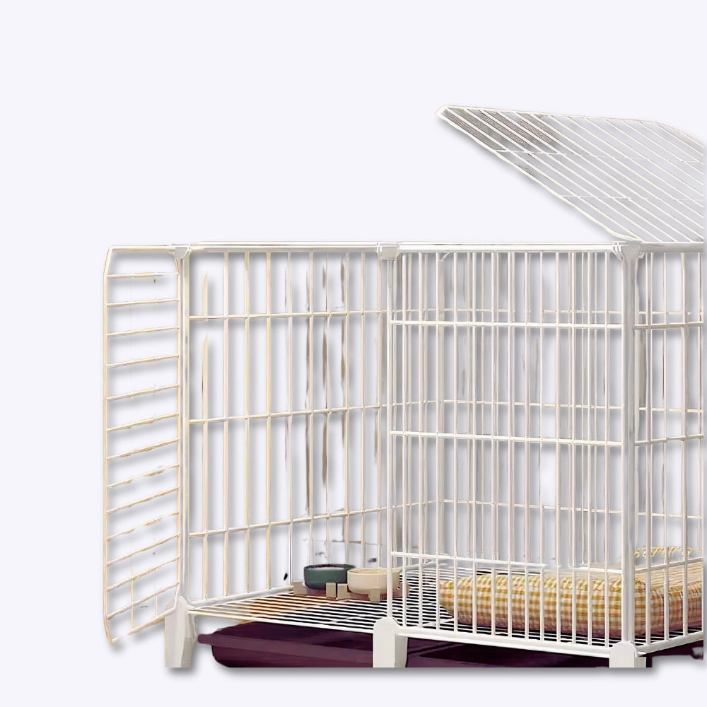 White Dog Playpen with Double Door Access