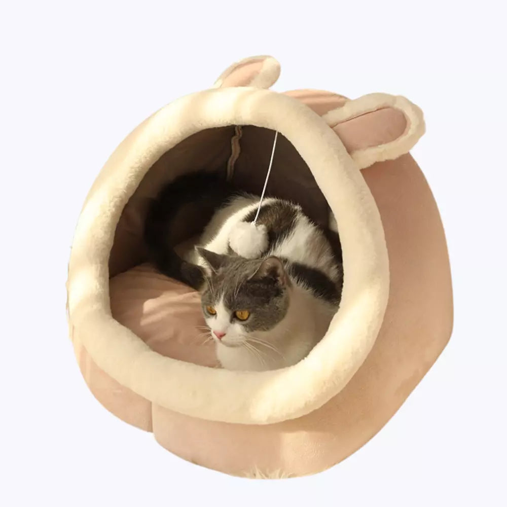 Soft Cat Bed Cozy Pet Basket for Cats Plush Cushion Pet Sleeping Basket