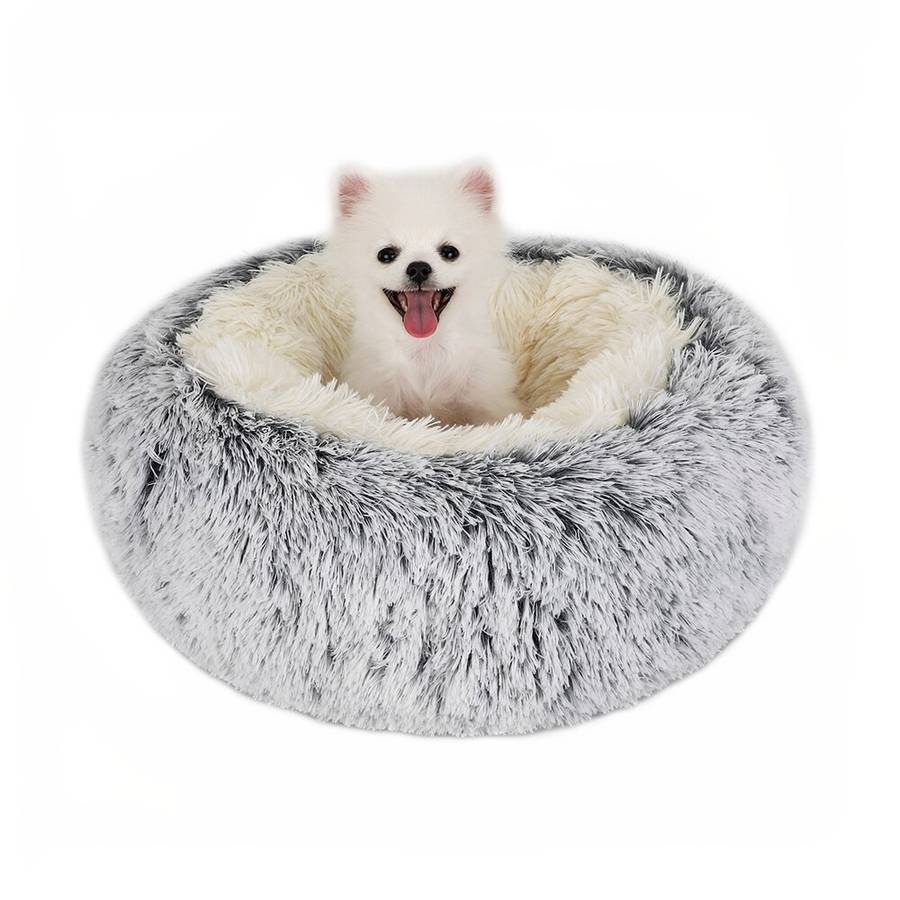 XXL Gray Cotton and Plush Dog Bed Basket Extra Large Pet Bed