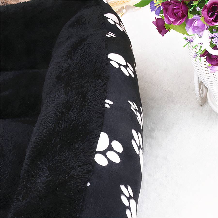 Black Dog Bed with Paw Print for Extra Large XXL Dogs