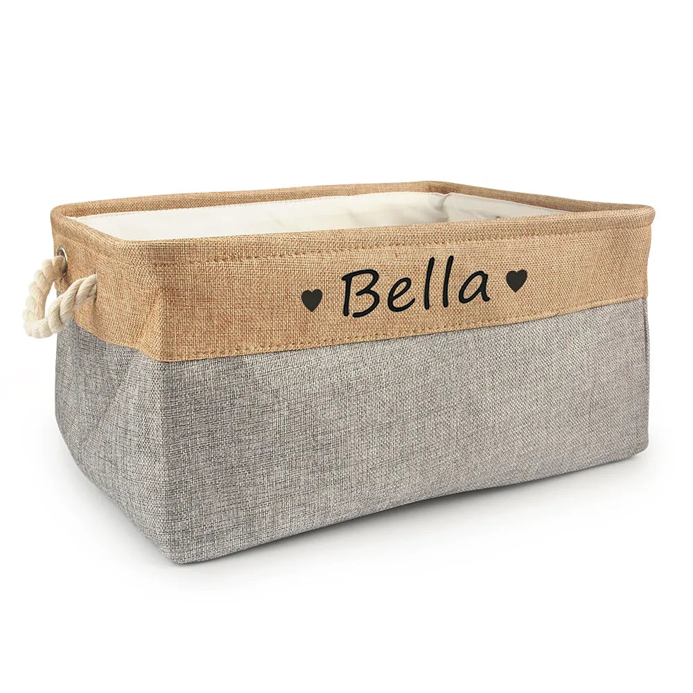 Custom Pet Storage Basket Personalized Pet Organizer Bin