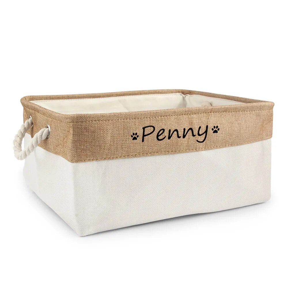 Custom Pet Storage Basket Personalized Pet Organizer Bin