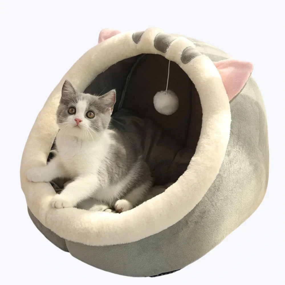 Soft Cat Bed Cozy Pet Basket for Cats Plush Cushion Pet Sleeping Basket