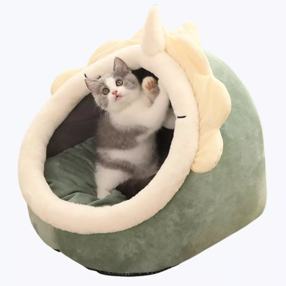 Soft Cat Bed Cozy Pet Basket for Cats Plush Cushion Pet Sleeping Basket