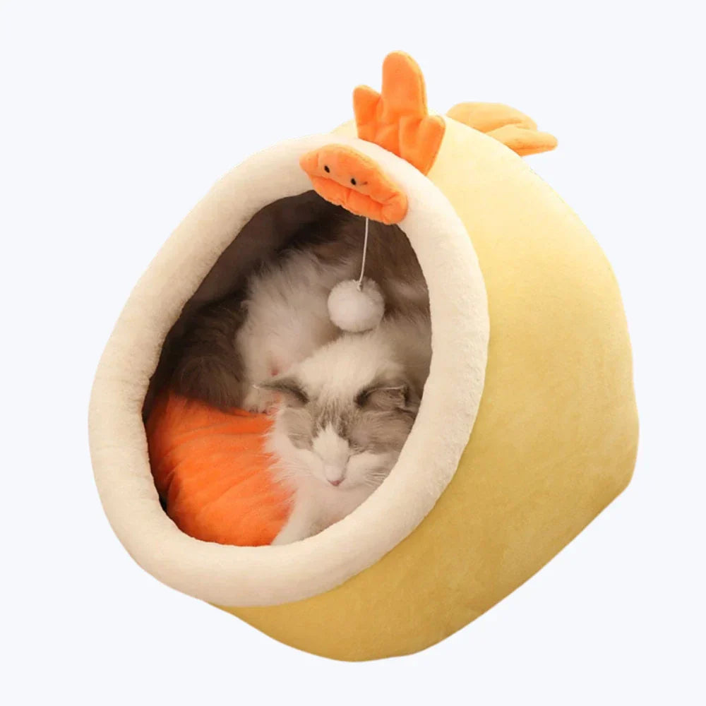 Soft Cat Bed Cozy Pet Basket for Cats Plush Cushion Pet Sleeping Basket