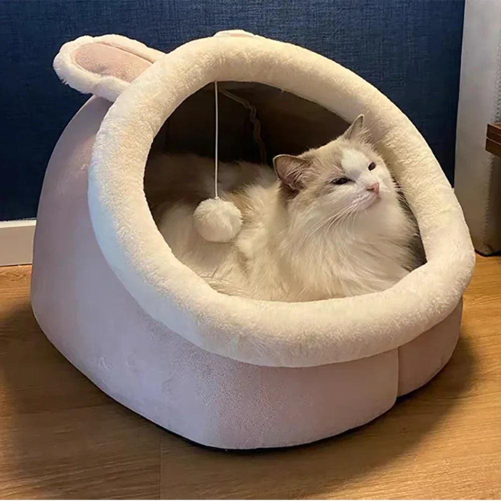 Soft Cat Bed Cozy Pet Basket for Cats Plush Cushion Pet Sleeping Basket