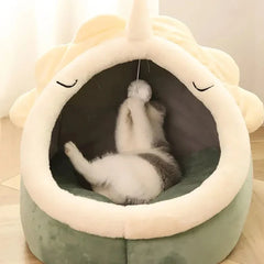 Soft Cat Bed Cozy Pet Basket for Cats Plush Cushion Pet Sleeping Basket