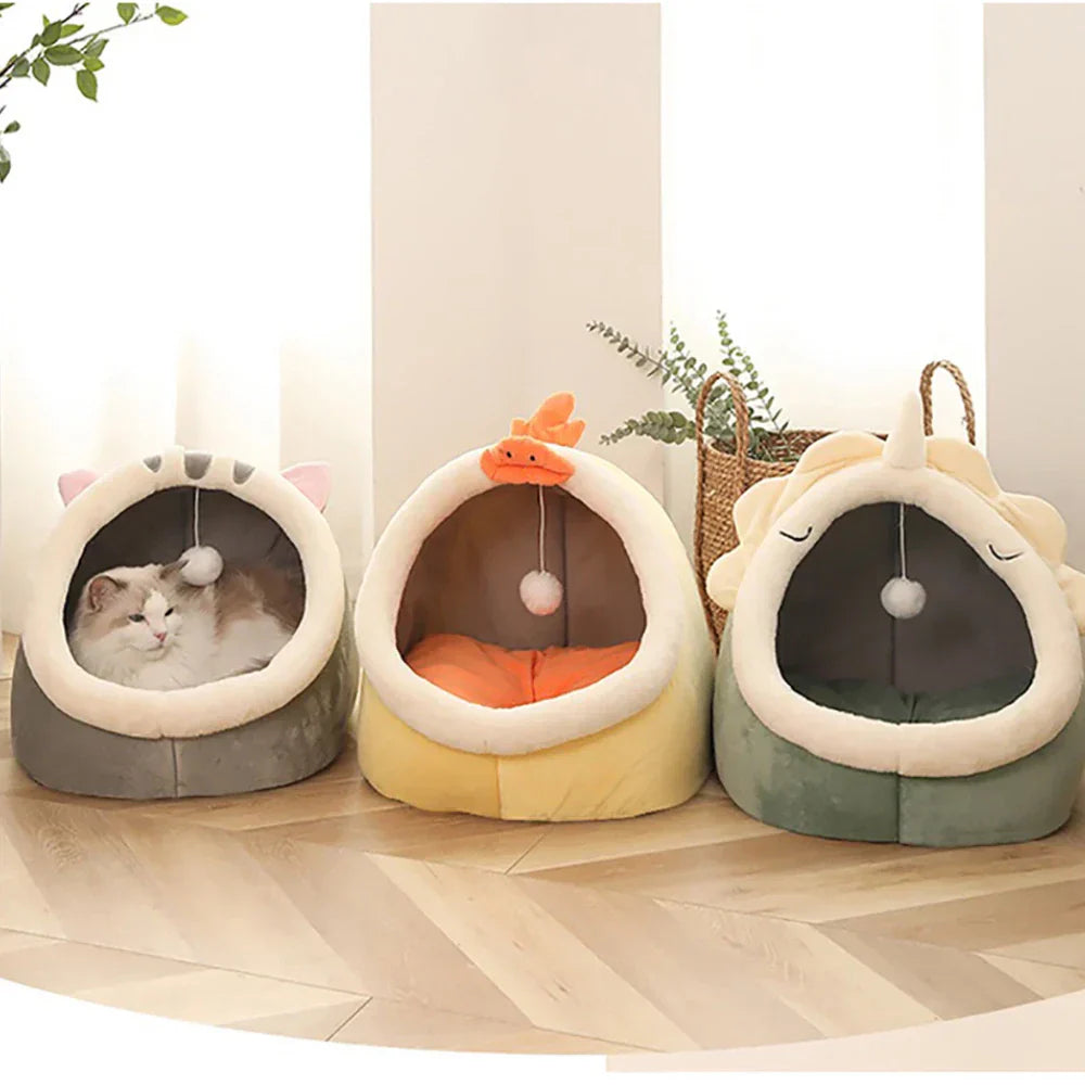 Soft Cat Bed Cozy Pet Basket for Cats Plush Cushion Pet Sleeping Basket