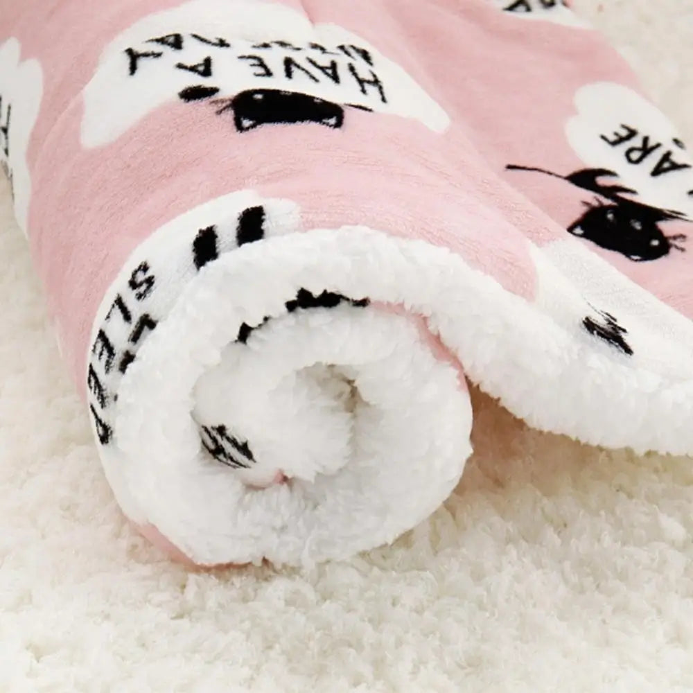 Cat Blanket Cozy Soft Warm Cover for Cats Pet Bedding