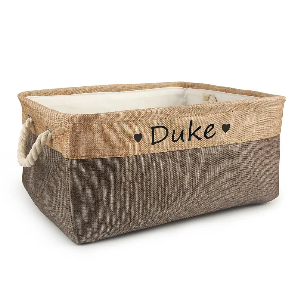 Custom Pet Storage Basket Personalized Pet Organizer Bin