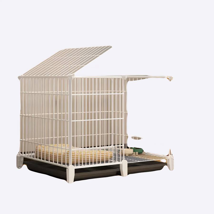 White Dog Playpen with Double Door Access