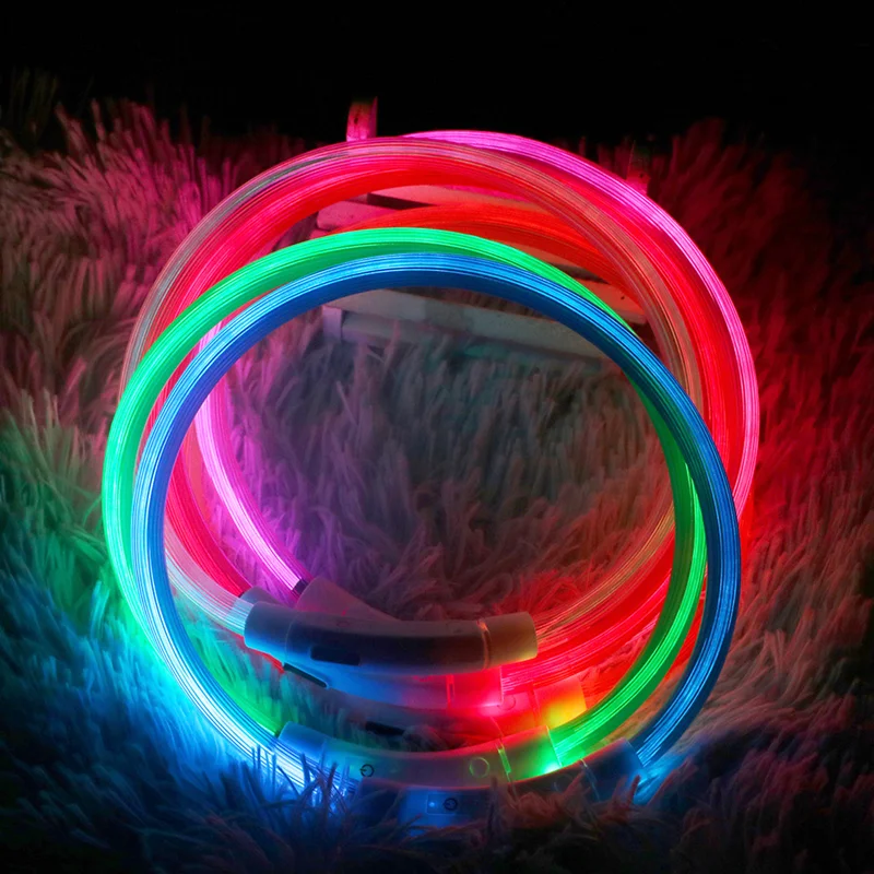 LED Dog Collar Light Up Waterproof Rechargeable Safety Collar for Night Walking