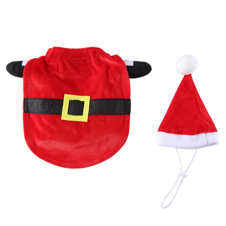 Santa Claus Costume for Dog and Cat Holiday Pet Outfit