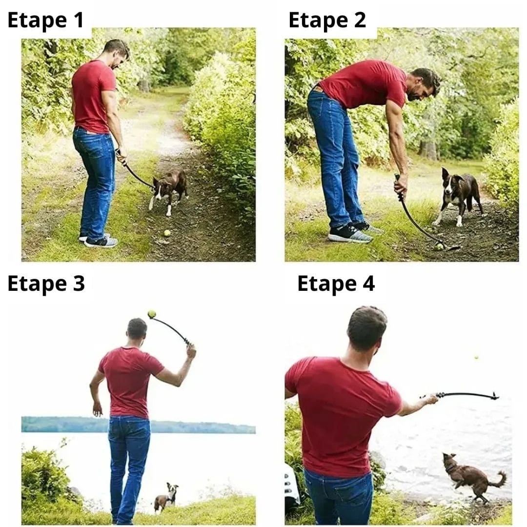 Manual Dog Ball Launcher Retriever Toy for Fetch Training