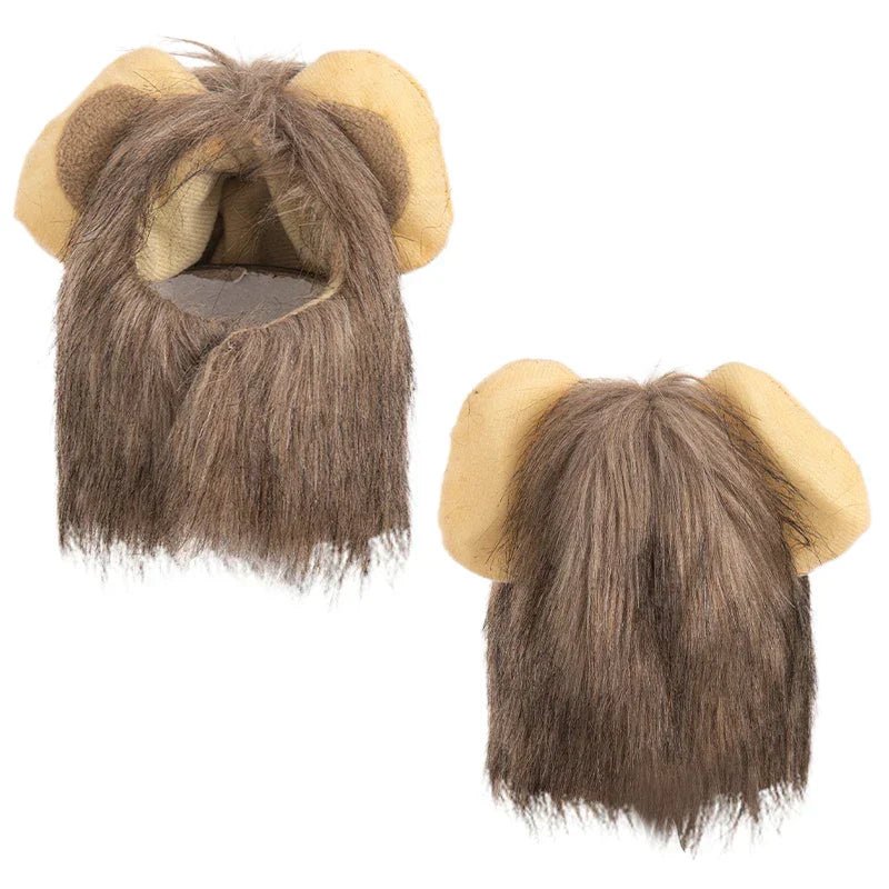 Lion Mane Wig Costume for Cats Cat Dress Up Pet Halloween Accessory